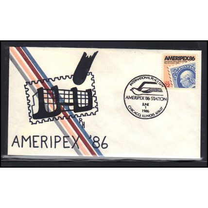 Event Cancel 06-01-86 2145 22c AMERIPEX '86 (Cachet-U/A) Box0285