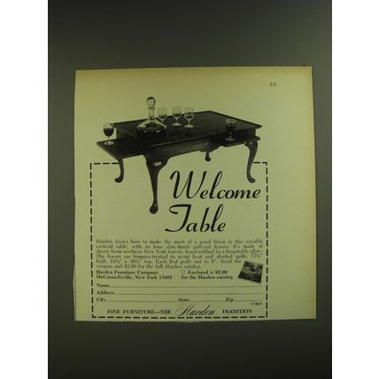 1974 Harden Cocktail Table Ad - Welcome table