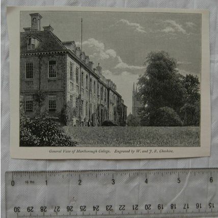 Vintage engraving - General View of Marlborough College