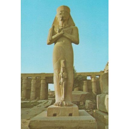 Luxor Statue Of Phrao Pineturn Cairo Egypt Rare Egyptian Postcard