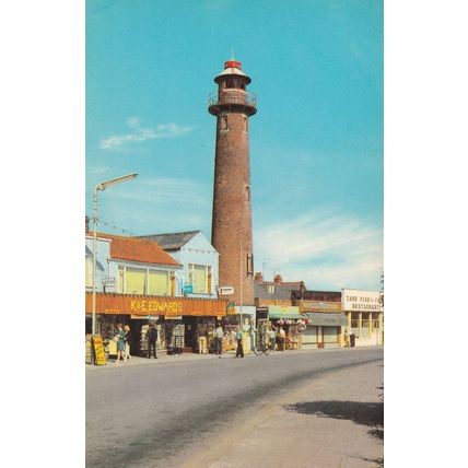 Gorleston On Sea Fish & Chip Shop Kodak Sandwich Board 1970s Postcard