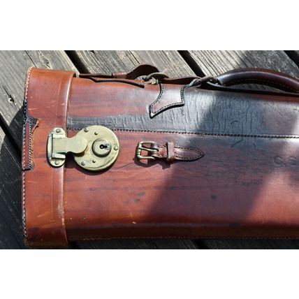 Antique Von Longerke & Detmold VL&D LEATHER TAKEDOWN RIFLE SHOTGUN CASE RARE W4B