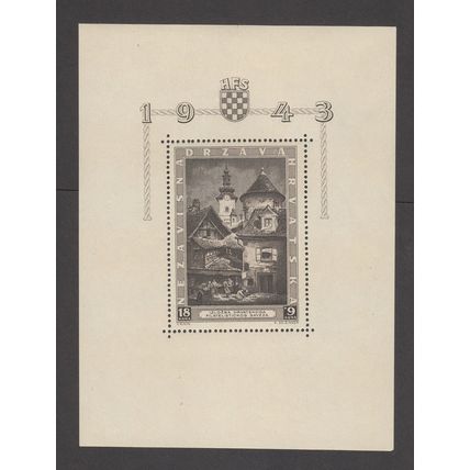 Croatia 1943, St. Mary's Church souvenir sheet. Mi #Blk 6. MNH