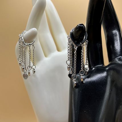 Earrings Black Heart Tassel Earrings #478