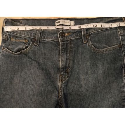 Levi's Women 515 Jeans Size 12 Blue Bootcut Mid Rise Distressed W31 L32
