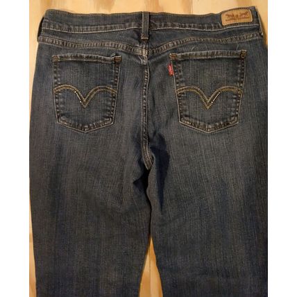 Levi's Women 515 Jeans Size 12 Blue Bootcut Mid Rise Distressed W31 L32