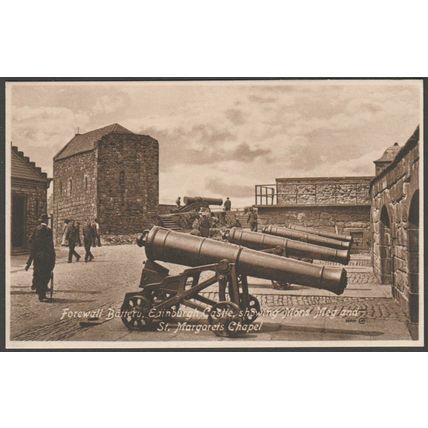 Forewall Battery, Edinburgh Castle, c.1930s - Valentine's Postcard