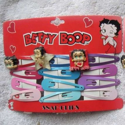 24 Colorful Betty Boop Snap Hair Clips Plastic Decorative Figures Sparkly Star