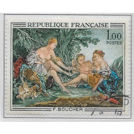 FRANCE 1970 USED ART FRANCOIS BOUCHER WOMAN DECORATING FOOT VENUS ? DIANA ?