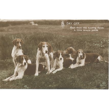 PC18197 Old Postcard. A Day Off. Dogs. E. A. Schwerdtfeger and Co 1913