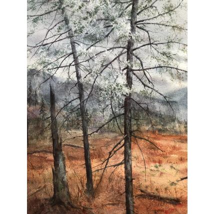 Forest Watercolor Painting Landscape