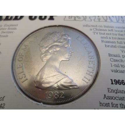 1982 Isle of Man - one crown - XII World cup Spain - in folder