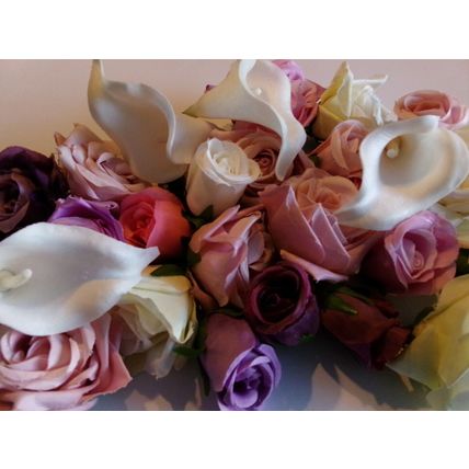 30 LARGE FOAM & SILK REASLITIC FLOWERS FOR CRAFT DECOR TABLES WEDDINGS CARDS ETX