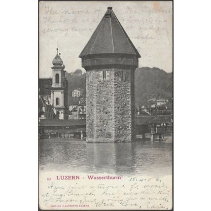 Wasserthurm, Luzern, 1906 - Illustrato Luzern AK