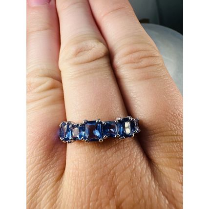 Ring Bomb Party Sz11 RBP Brilliant Blue Cluster Gems Rhodium P Band Jewelry