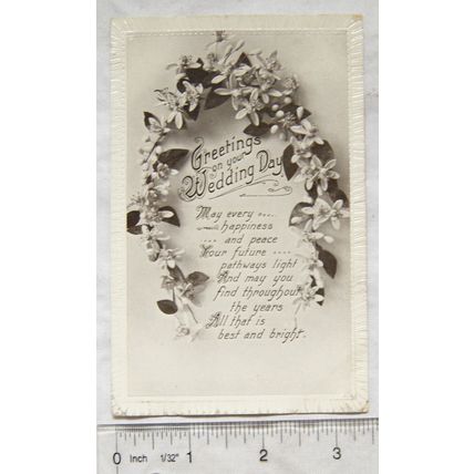 1914 postcard Greetings on Your Wedding Day