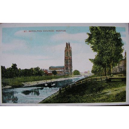vintage postcard St Botolphs Church, Boston