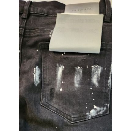 New purple brand men's Black Spash-INK personality fashion jeans, size 32