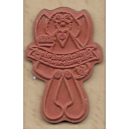Home & Heart. Wood Mounted Rubber Stamp. App 4.5x7.5cm. Stamping