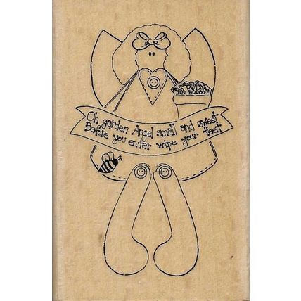 Home & Heart. Wood Mounted Rubber Stamp. App 4.5x7.5cm. Stamping