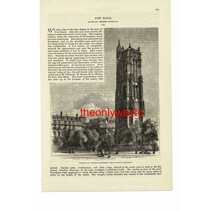 Tower Of Jacques-La-Boucherie, Pascal's Monument, Paris, Book Illustration, 1875