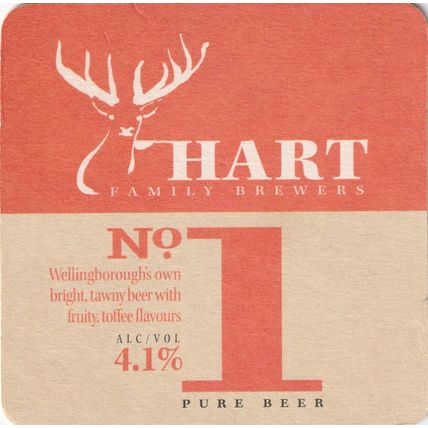 BEER MAT - HART FAMILY BREWERS - No 1 PURE BEER - (Cat No 001) - (2012)