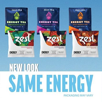 Zest 135-150Mg High Caffeine Energy Leaf Blends - Variety Mini Sampler Pack - Bl