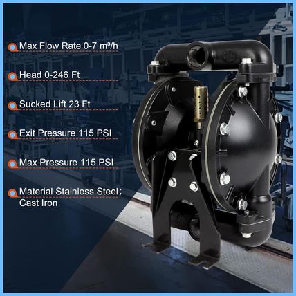 QBY4-25L Air-Operated Double Diaphragm Pump 1" Inlet Waste Oil Transfer Pumps Pn