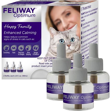 FELIWAY Optimum, Enhanced Calming Pheromone 30-Day Refill – 3 Pack