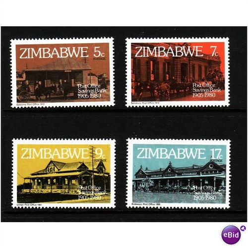 ZIMBABWE 1980 POST OFFICE BANK SG 597/600 SET 4 VALS U/M MINT