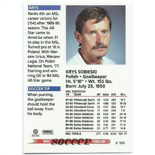 1991 Soccer Shots MSL - #032 - Krys Sobieski