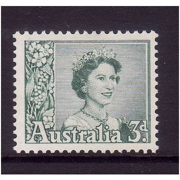AUSTRALIA 1959 3d BLUE GREEN SG 311 M MINT