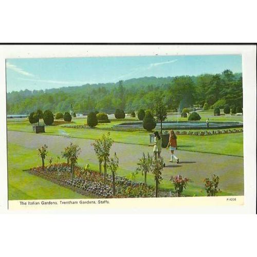 Staffordshire TRENTHAM GARDENS Italian Gardens Postcard by Dennis (P.4208)