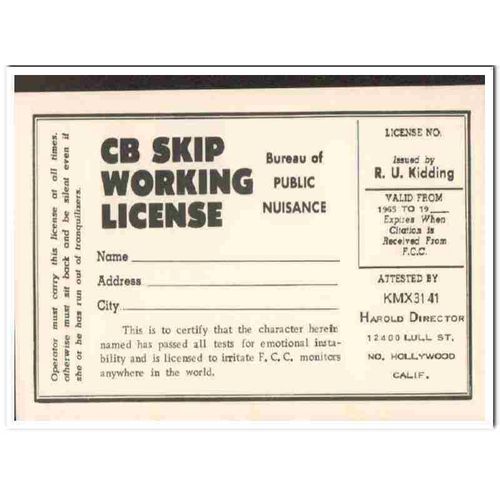 kmx-3141 harold director hollywood calif 1960s cb qsl vintage postcard