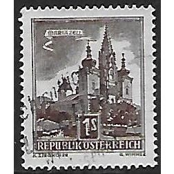 Mi 1035: 1 S. violet-brown Definitive Stamp: Mariazell Basilica.