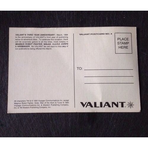 Valiant Comics PROMO Post Card #4 (VALIANT 'S 3rd Anniversary)