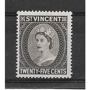 St.Vincent.SG197 25c Queen Elizabeth II (Black-Brown).Mounted Mint.Dec19