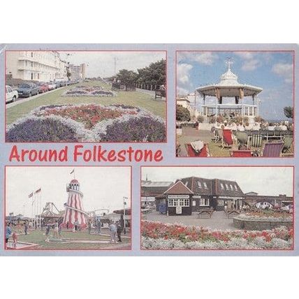 Folkestone Kent Helter Skelter Slide Crazy Mini Golf Postcard