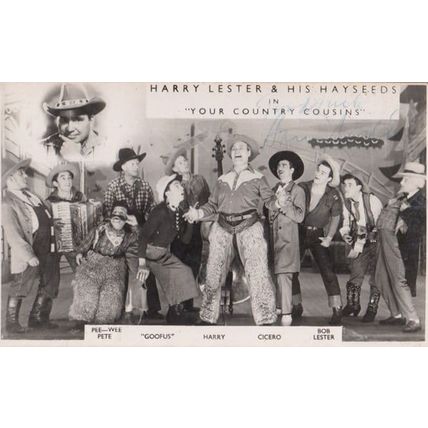 Harry Lester & His Hayseeds in Your Country Cousins Hand Signed Western Photo