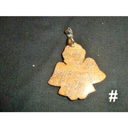 Unique picture jasper guardian angel keyring or necklace B