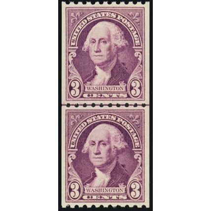 722, Mint NH 3¢ XF/Superb Coil Line Pair - PSE Graded 95 * Stuart Katz