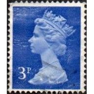 1971-96 Machin . 3p.Value. Ultamarine. Two Phosphor Bands. Fine Used