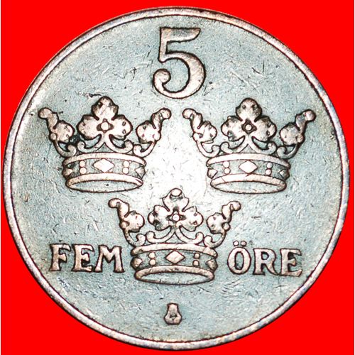 3 CROWNS: SWEDEN★5 ORE 1923 UNCOMMON! LOW START★NO RESERVE! Gustav V (1907-1950)