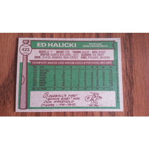 1976 Topps Card # 423 Ed Halicki Very Good-Excellent (4) San Francisco Giants