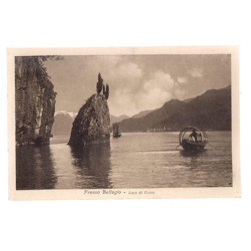 PRESSO BELLAGIO, LAKE OF COMO, unused vintage postcard #