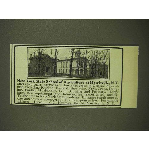 1911 New York State School Agriculture Morrisville Ad