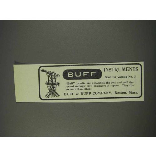 1910 Buff & Buff Company Instruments Transits Ad
