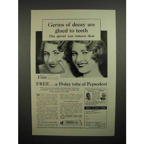 1930 Pepsodent Toothpaste Ad - Germs of Decay
