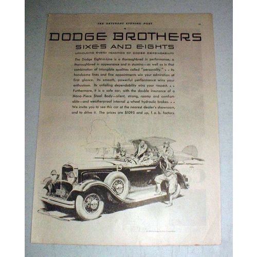 1930 Dodge Eight Car Ad - Sixes and Eights