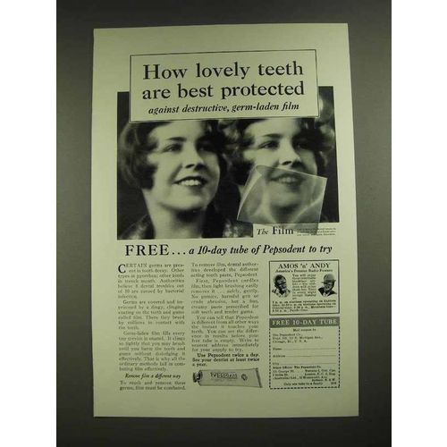 1930 Pepsodent Toothpaste Ad - Lovely Teeth Protected